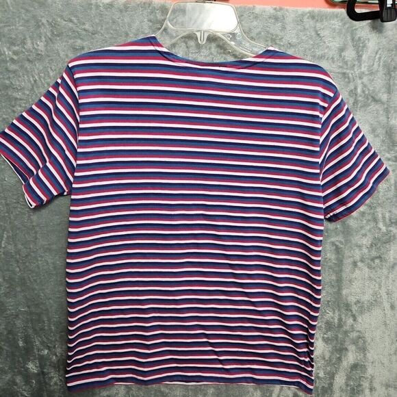 Basic Editions Women's Sz Small Stripe Top red blue white - Picture 6 of 8